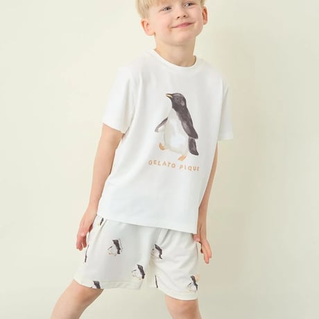 【 gelato pique 】 PKCP262453 KIDS接触冷感ｼｰｱﾆﾏﾙ柄SPT YEL（size 90~120）