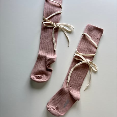 【Collégien 】 2990 Anastasie- Lace-up Ribbed Knee-high Socks