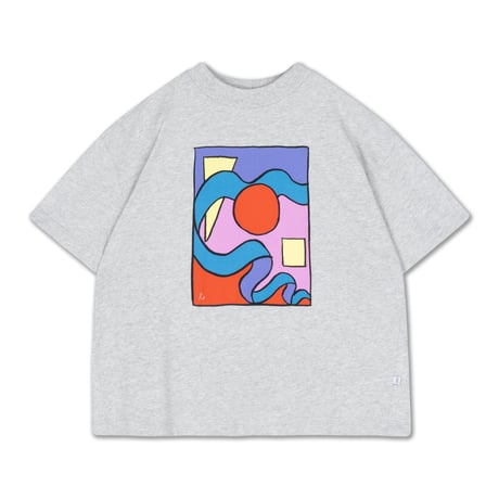 Drop1【Repose AMS】 boxy tee-grey melange