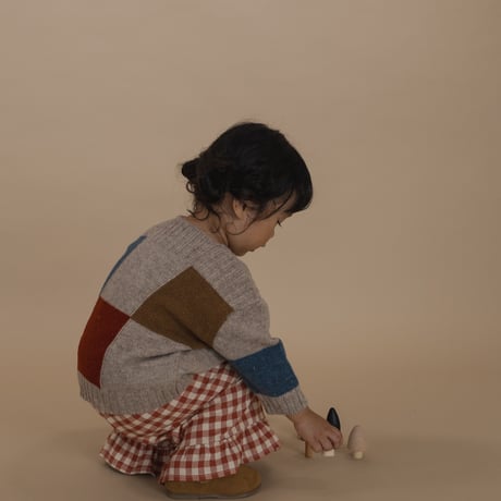 【organiczoo】 Block Patchwork Wool Jumper