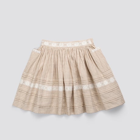 【 little cotton clothes 】Ira Skirt Straw Check