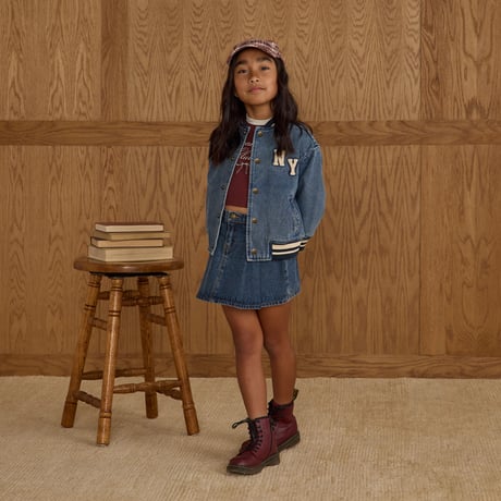【 Rylee + Cru 】PLEATED DENIM SKIRT || INDIGO DENIM