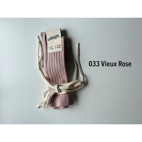 【Collégien】 2990 Anastasie- Lace-up Ribbed Knee-high Socks