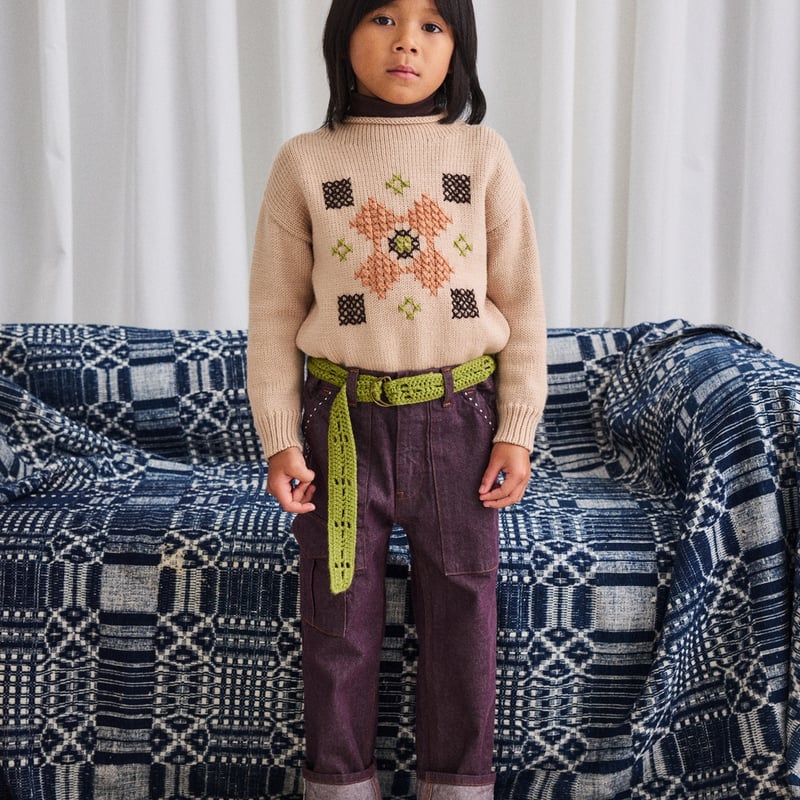 Misha&Puff】Cross Stitch Simple Sweater (Patina