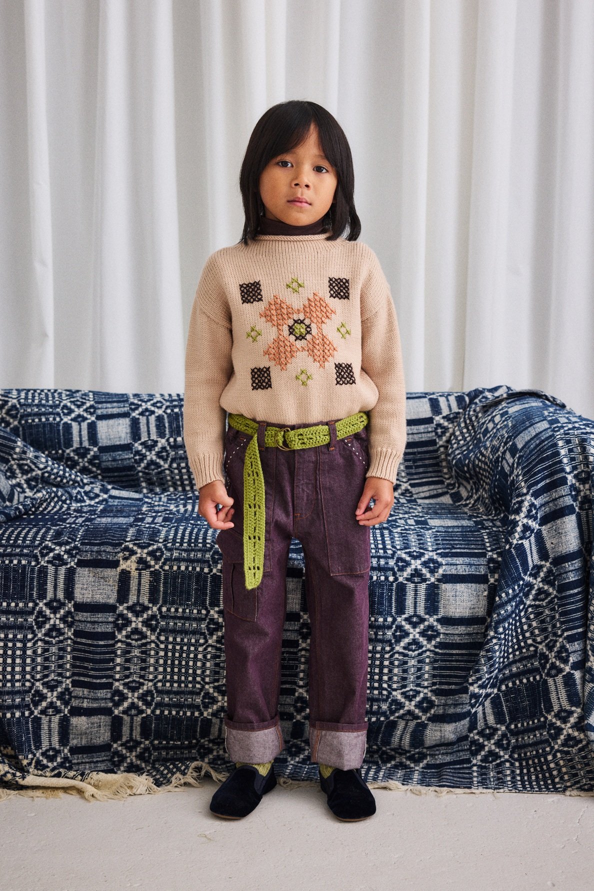 Misha&Puff】Cross Stitch Simple Sweater (Patina