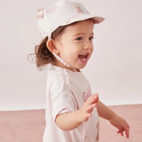 【 gelato pique 】 PBGH262528 BABYｱｲｽｸﾘｰﾑﾍﾞｱ柄ｷｬｯﾌﾟ PNK