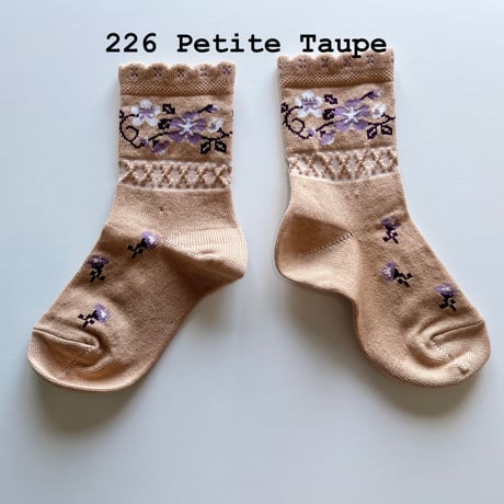 【 Collegien 】3465Camélia - Jacquard Flower Ankle Socks