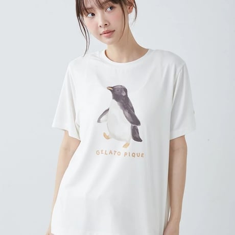 【 gelato pique 】 PWCT262278  接触冷感ｼｰｱﾆﾏﾙ柄ﾜﾝﾎﾟｲﾝﾄT YEL