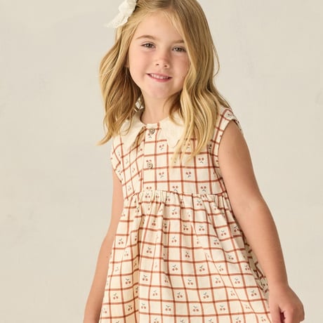 【 Rylee + Cru 】COLLARED BABYDOLL DRESS || CHERRY CHECK