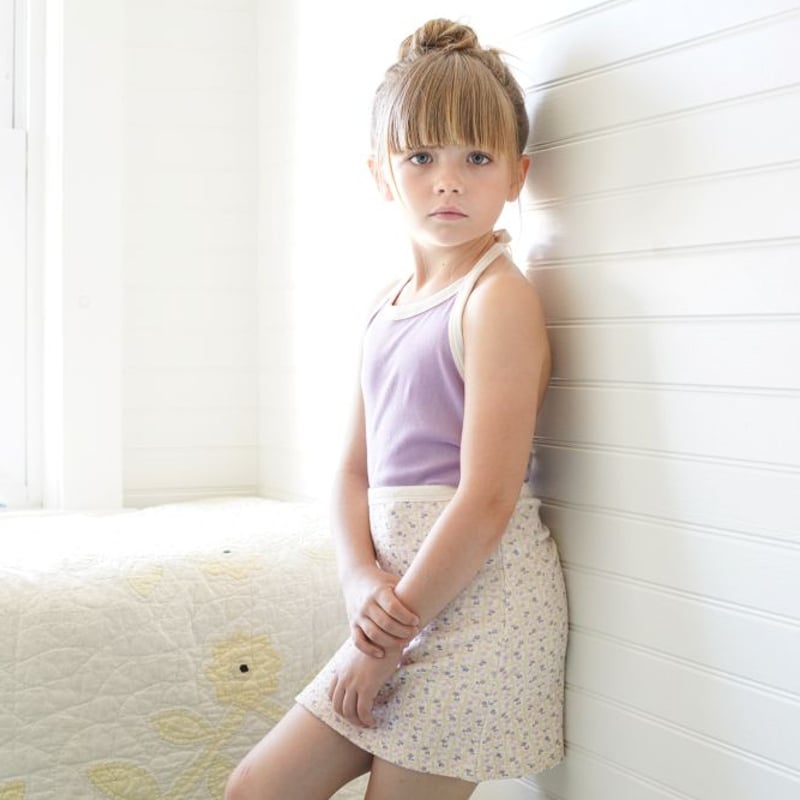 SOOR PLOOM 】Mall Skirt, Flower Press Print, S