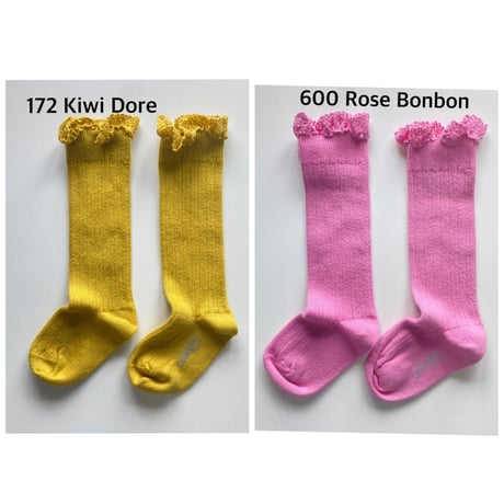 【Collégien】2954 Joséphine Lace Trim Knee-High socks