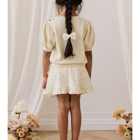 【 Jamie kay 】 JKFS262006 ﾓｽﾘﾝﾗｯﾌﾟｽｶｰﾄWillow Rose OWHT （size 90~120）