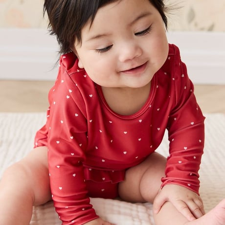 【 Jamie kay 】 JKGO262099 ｽｲﾑ上下ｾｯﾄ Mon Amour Red （size 80~120）