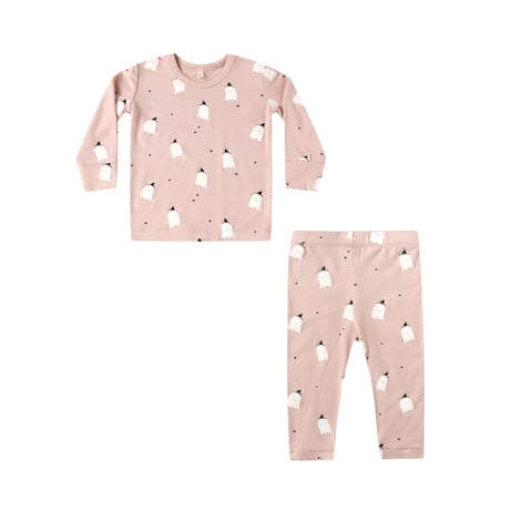 【Quincy Mae】BAMBOO PAJAMA SET ||   PINK GHOSTS