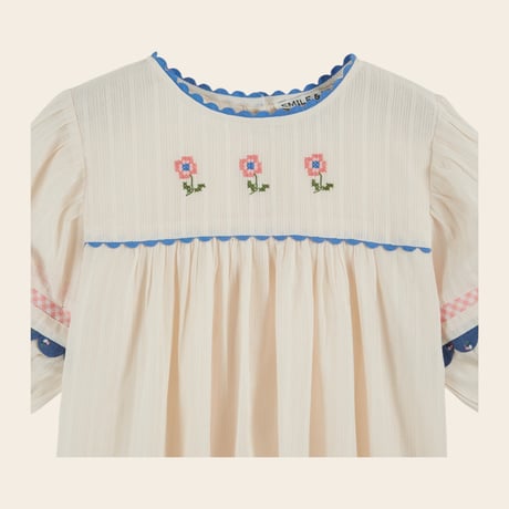 【Emile et Ida】 EMBROIDERED BLOUSE - CREME