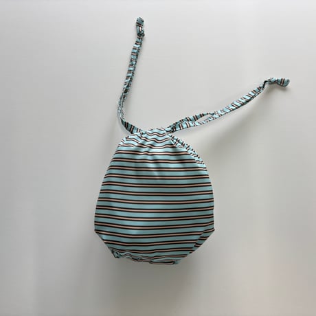 【mik＋】Original Raglan Sleeve Apron - Chocolate  Mint Stripe（S/M/L）