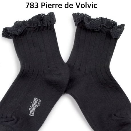 【Collégien】3455 Lili - Lace Trim Ribbed Ankle Socks