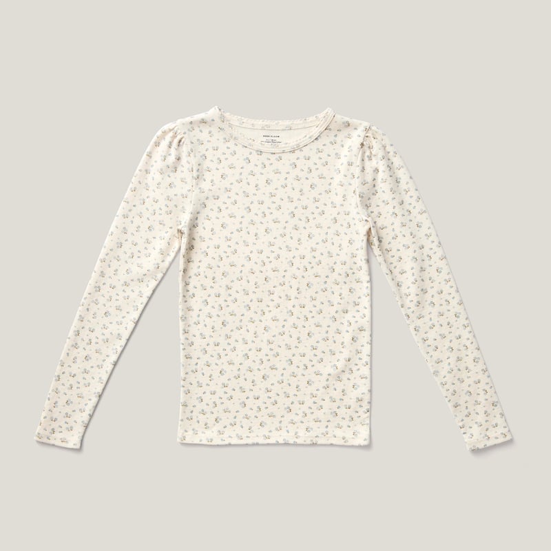 SOOR PLOOM 】Pouf Tee-Calico Print Pointelle,