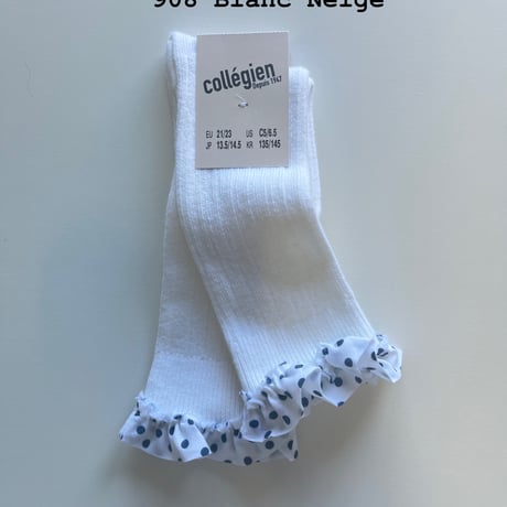 【 Collegien 】2976 Maud - Polka Dots Ruffle Knee-high Socks