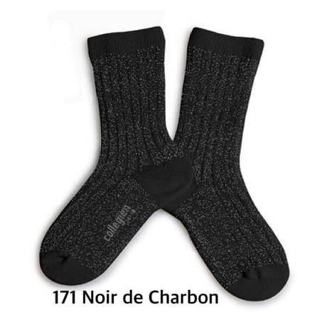 【 Collegien 】6060 Victoire - Glitter Ribbed Crew Socks