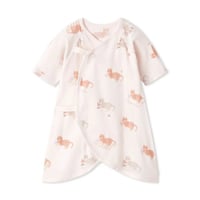 【 gelato pique 】 PBCO262463 新生児ｼｰｻｲﾄﾞｷｬｯﾄ柄ｺﾝﾋﾞ肌着 PNK（size50）