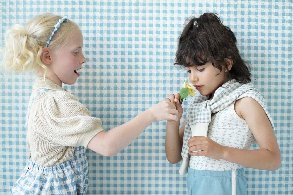 【新品未使用】SOOR PLOOM oona rompe 2y SOOR PLOOM 】 OONA ROMPER, GINGHAM PRINT, AZUL