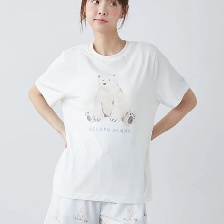 【 gelato pique 】 PWCT262278  接触冷感ｼｰｱﾆﾏﾙ柄ﾜﾝﾎﾟｲﾝﾄT MNT