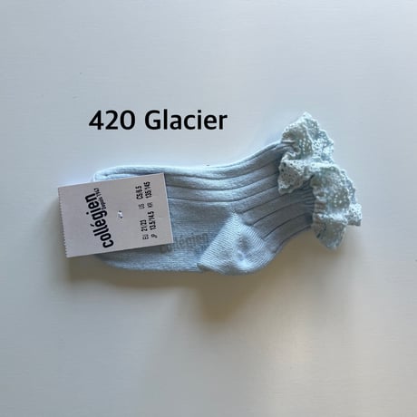【Collégien】3455 Lili - Lace Trim Ribbed Ankle Socks