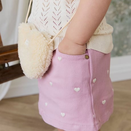 【 Jamie kay 】 JKFS262015 ｺｯﾄﾝﾂｨﾙﾐﾆｽｶｰﾄ Petite Heart Orchid PNK（size 90~120）