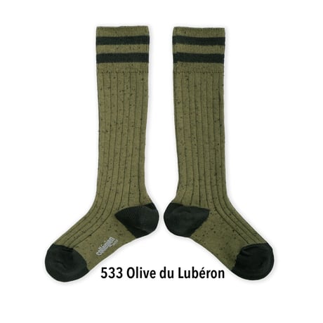 【collegien】8570 Noa - Ribbed Nepp Varsity Knee-high Socks