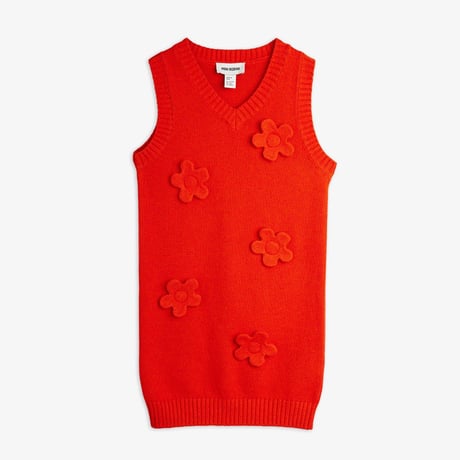 【mini rodini】】 Knitted flower vest dress