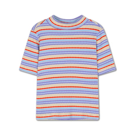 Drop2【Repose AMS】 slim turtle neck tee-multi stripe