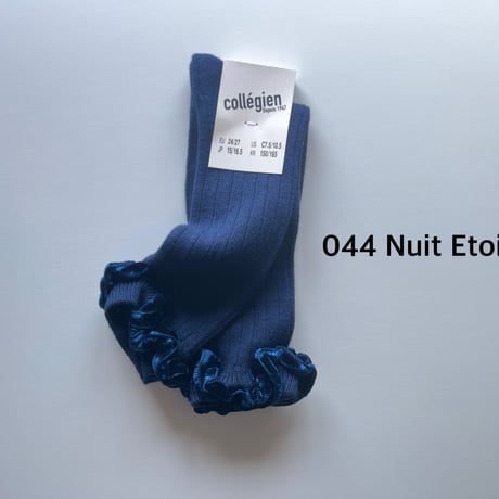 【 Collegien 】2978 CLOTHIDE - Velvet-trim Ribbed Knee-high Socks