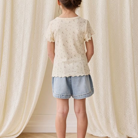 【 Jamie kay 】 JKCT262082 ﾘﾌﾞ半袖ﾄｯﾌﾟｽ Dina Antique OWHT （size 70~120）