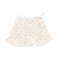 【 Jamie kay 】 JKFS262006 ﾓｽﾘﾝﾗｯﾌﾟｽｶｰﾄWillow Rose OWHT （size 90~120）