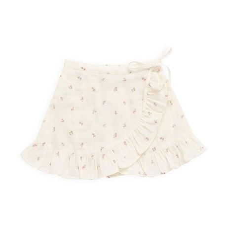 【 Jamie kay 】 JKFS262006 ﾓｽﾘﾝﾗｯﾌﾟｽｶｰﾄWillow Rose OWHT （size 90~120）