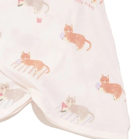 【 gelato pique 】 PBCO262463 新生児ｼｰｻｲﾄﾞｷｬｯﾄ柄ｺﾝﾋﾞ肌着 OATMEAL（size50））