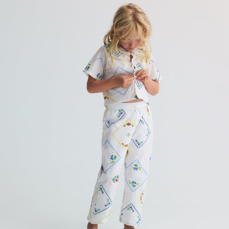 The new society】Jacinthe Pant Multicolor Embro
