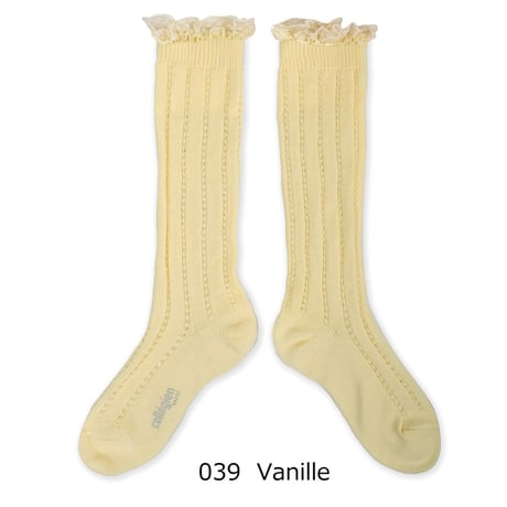 【 Collegien 】2906  Marie-Leonie - Lightweight Openwork Knee-high Socks with Swiss Dot