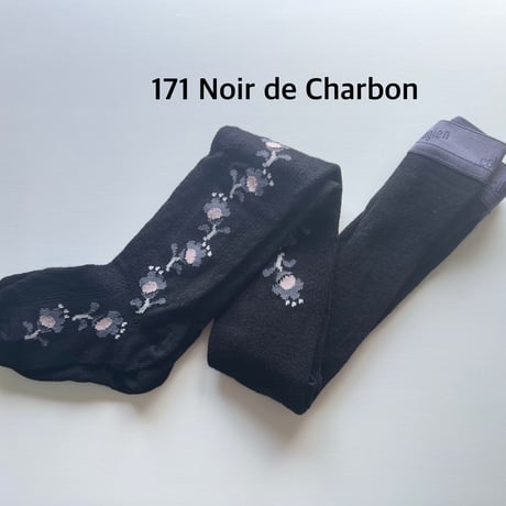 【 Collegien 】5599 Anthéa - Jacquard Flower Pointelle Tights