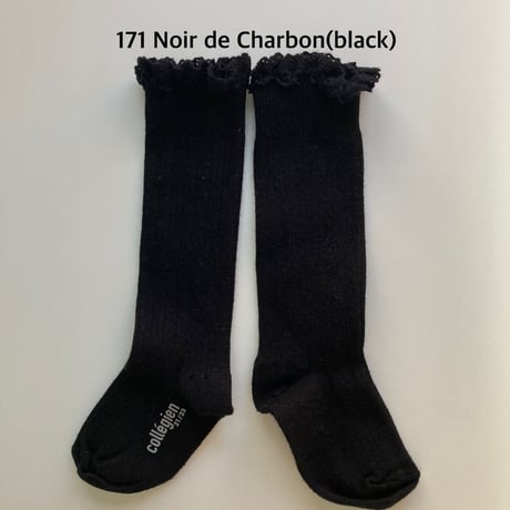 【Collégien】2954 Joséphine Lace Trim Knee-High socks