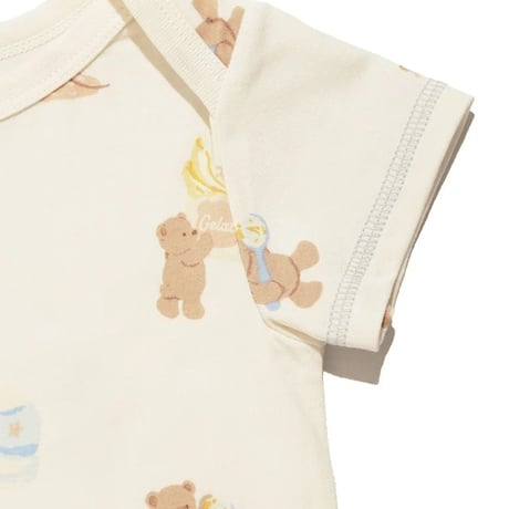 【 gelato pique 】 PBCO262434 BABYｱｲｽｸﾘｰﾑﾍﾞｱ柄ﾎﾞﾃﾞｨｽｰﾂ  PNK（size 70, 80）