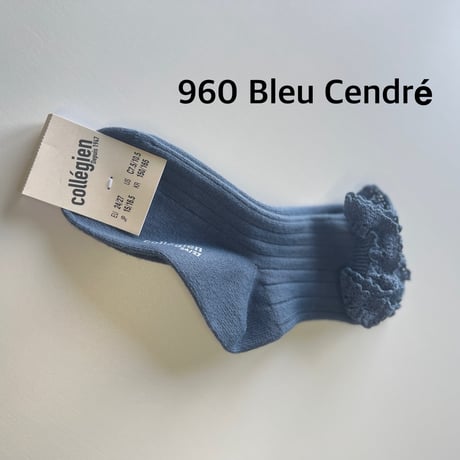 【Collégien】3455 Lili - Lace Trim Ribbed Ankle Socks