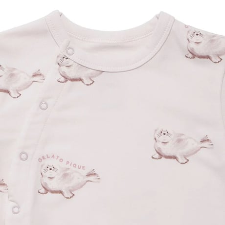 【 gelato pique 】 PBCO262451 BABY接触冷感ｼｰｱﾆﾏﾙ柄ﾛﾝﾊﾟｰｽ YEL（size 70, 80）