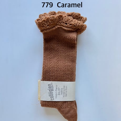 【 collegien 】5555 Adeline - Pointelle Merino  Knee-high Socks with lace