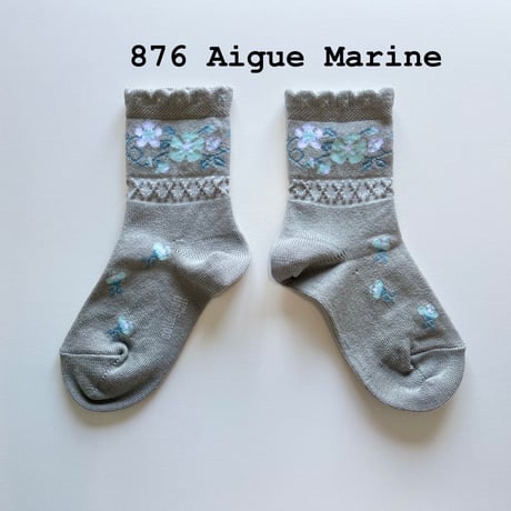 【 Collegien 】3465Camélia - Jacquard Flower Ankle Socks