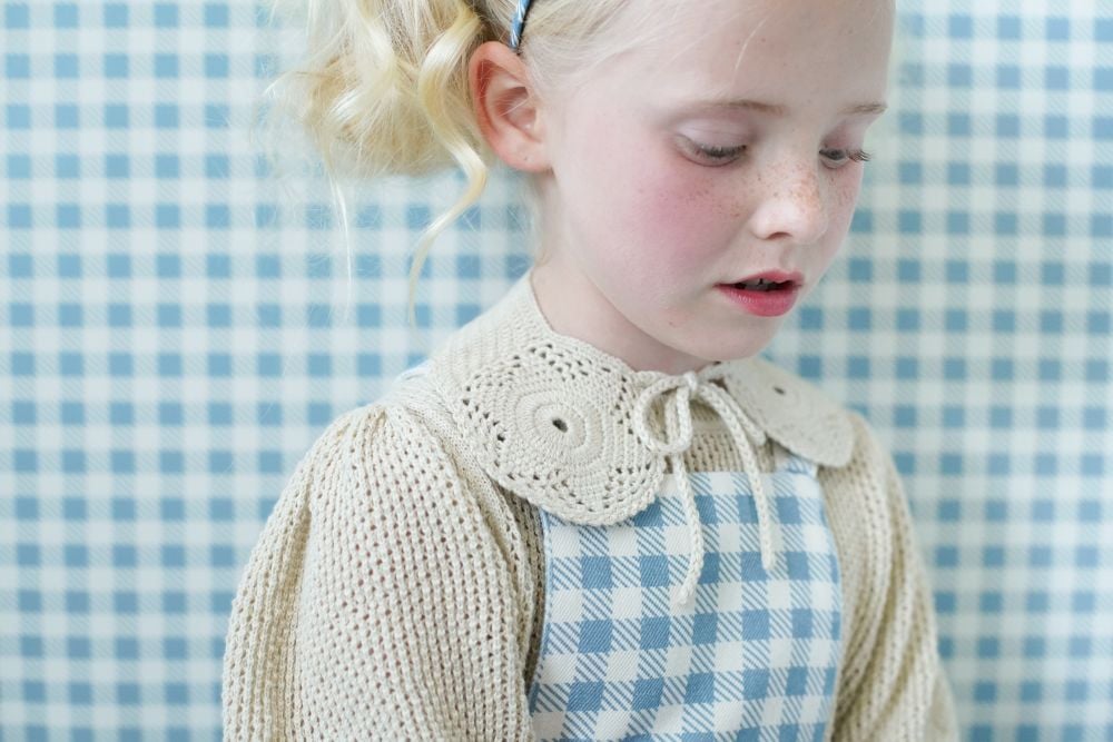 ロンパース・カバーオール SOOR PLOOM Oona romper 2y SOOR PLOOM 】 OONA ROMPER, GINGHAM PRINT, AZUL