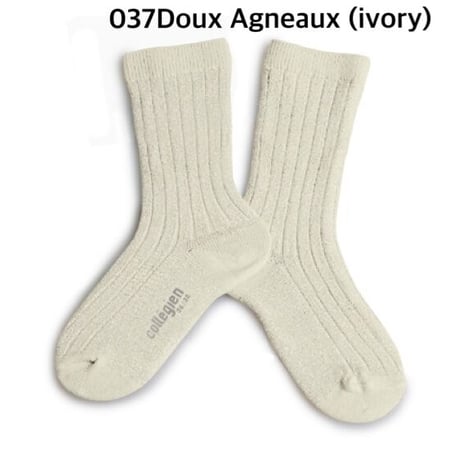 【 Collegien 】6060 Victoire - Glitter Ribbed Crew Socks