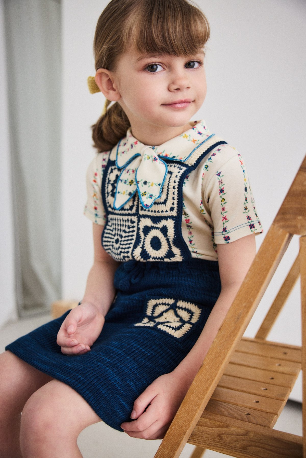 Misha&Puff】Crochet Afghan Pinafore/ Celestial