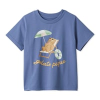 【 gelato pique 】 PKCT262445 KIDSｻﾏｰﾍﾞｱ柄ﾜﾝﾎﾟｲﾝﾄTｼｬﾂ NVY（size 90~120）